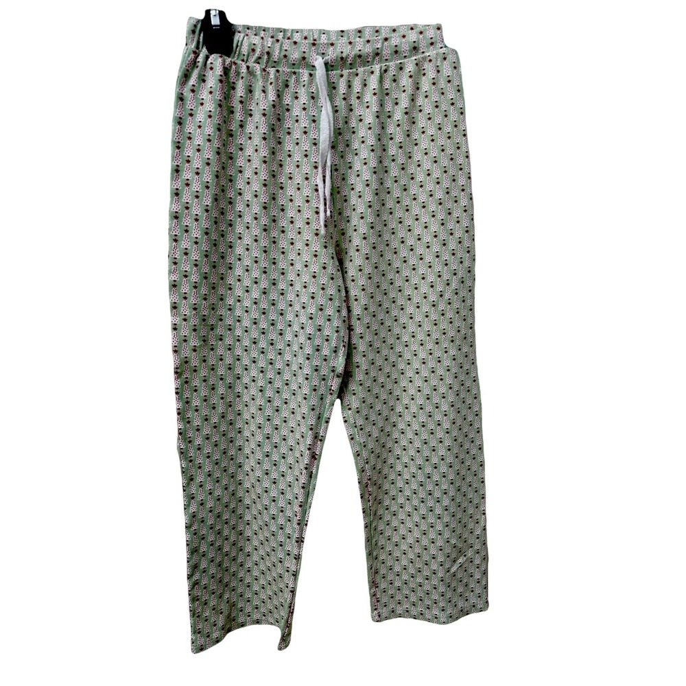 Lila & Hayes Kids Pajama Bottoms Green with Christmas Trees sz 9 Soft Knit